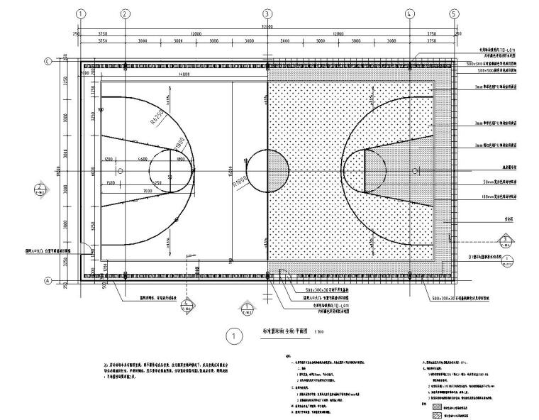 羽毛球场篮球场大样图资料下载-园建标准构造图集| 篮球场大样图