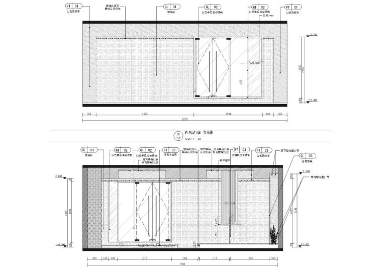 [苏州]大汉富邦办公室设计施工图+官方摄影-大汉富邦立面图2