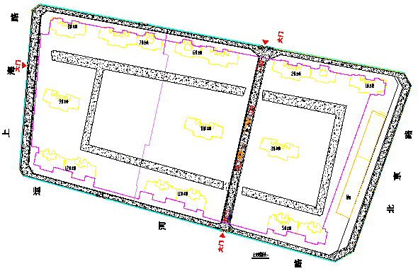 知名地产企业商业住宅工程施工组织设计-03南北向临时道路土方开挖示意图