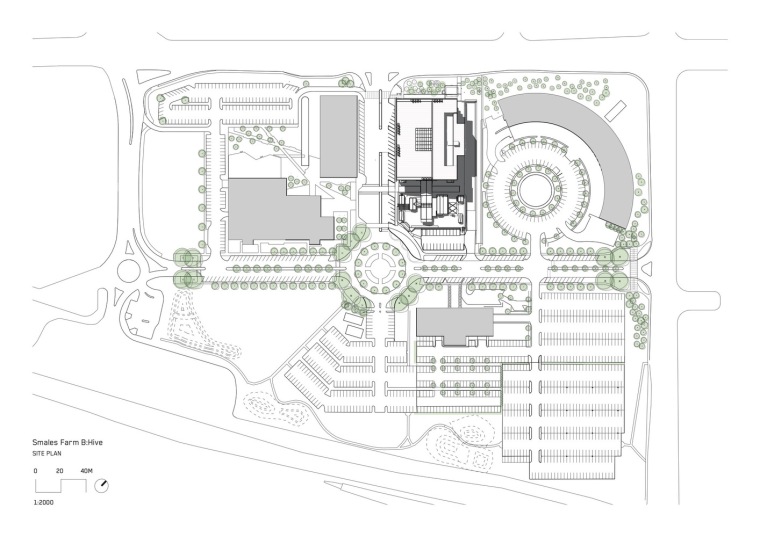 新西兰蜂房办公室-site_plan