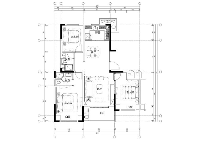 便利店3d效果图平面图资料下载-现代风格三居室住宅施工图+实景照片+3D模型