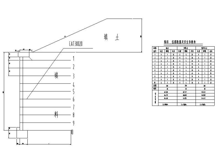 加筋挡土墙工程图集CAD-H=5mA1型横断面图