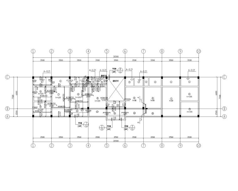 精品宾馆CAD图资料下载-某二层坡屋面宾馆混凝土结构施工图（CAD）