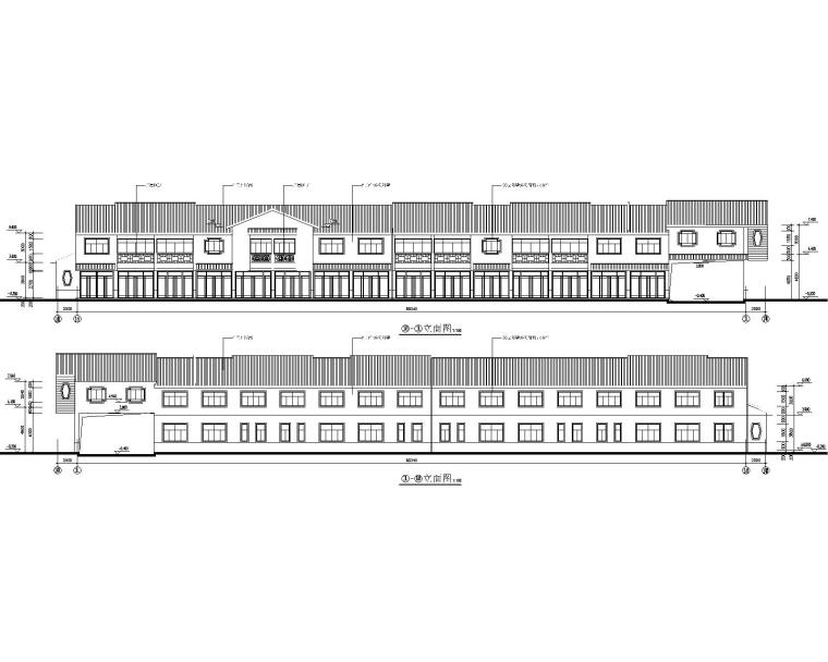 某综合办公楼框架结构施工图（CAD）-建筑立面图