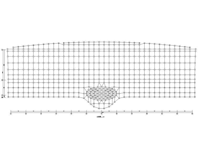 某汽车城展厅网架结构施工图（CAD）-小立柱布置图