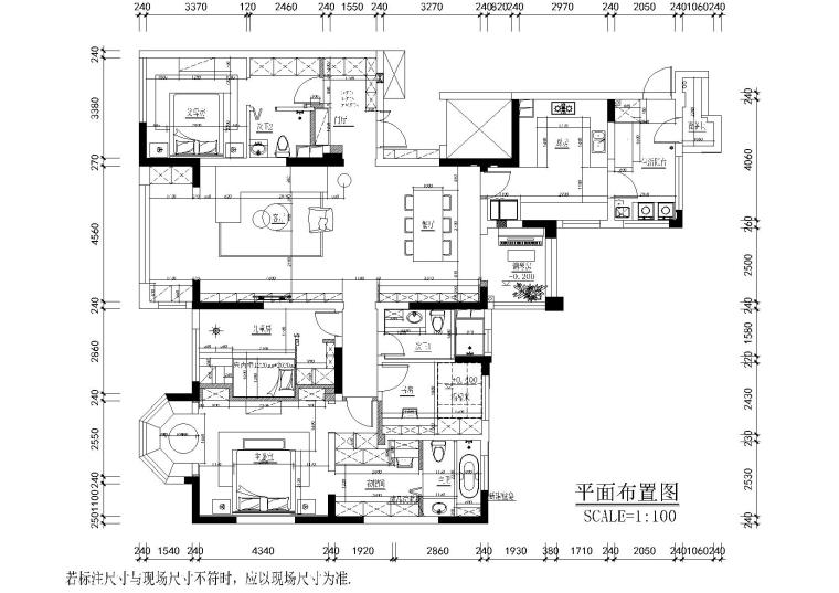 现代衣柜su资料下载-现代简约而阳光三居室住宅设计施工图+实景