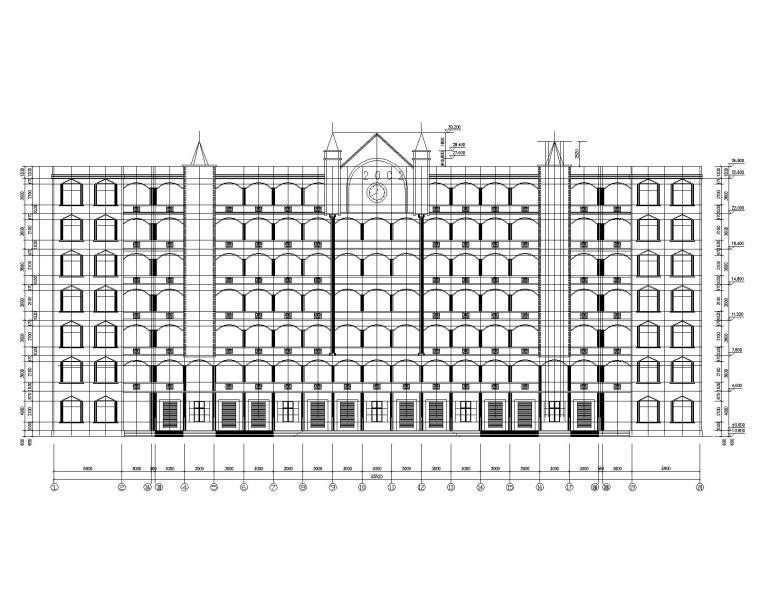 完整建筑施工图教学楼资料下载-某7层混凝土教学楼结构施工图（CAD含建筑）