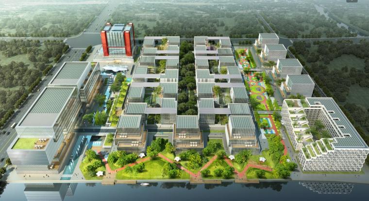 工业园消防图纸资料下载-[上海]海尔办公工业园建筑概念设计