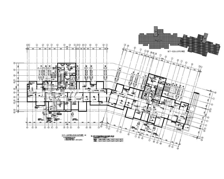 江苏省某住宅6# 号给排水施工图-P-03-10-02--1#楼B1层给排水及消防平面图_t3-布局1