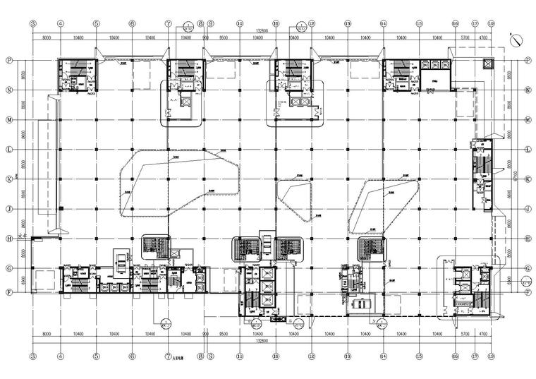 [北京]望京商业广场及办公大堂3D模型+效果-二层总平图