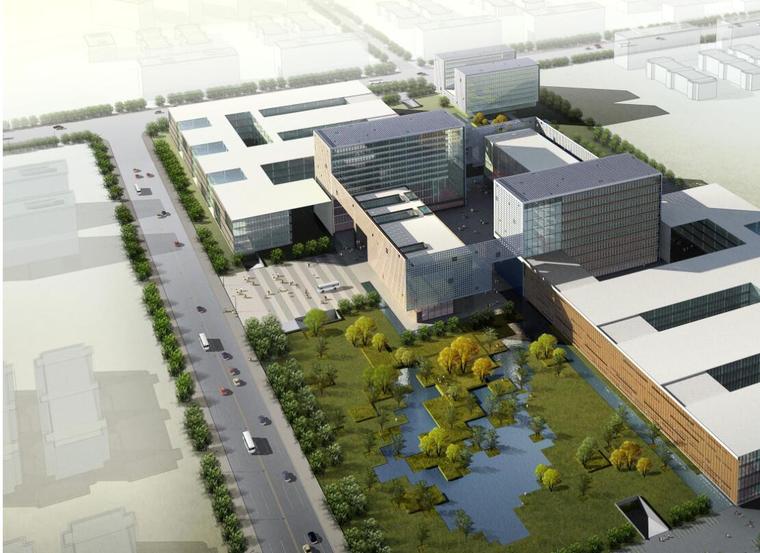 中关村软件园建筑方案资料下载-[北京]现代风格软件园方案设计