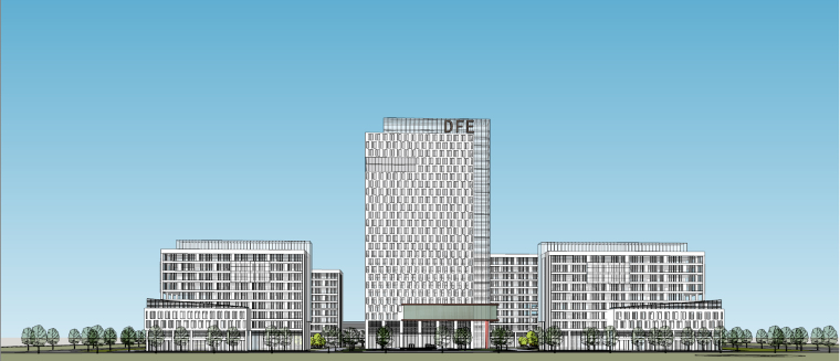 产业园设计模型资料下载-烟台东方电子产业园办公建筑模型设计