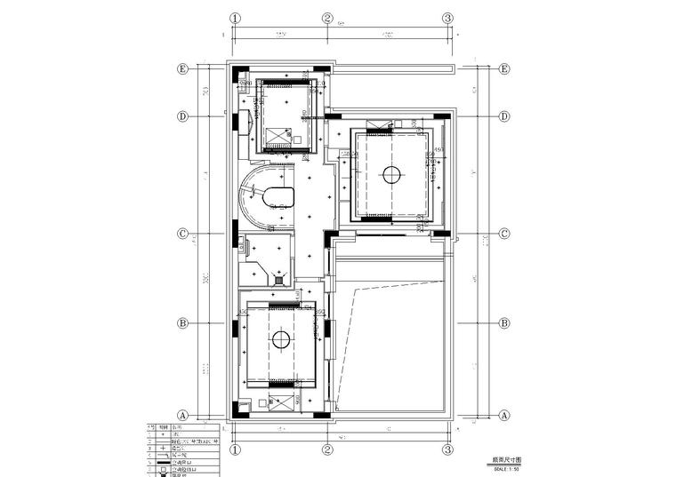 [北京]亿城燕西书院90合院别墅施工图+实景-北京亿城燕西书院90合院一层顶面尺寸图