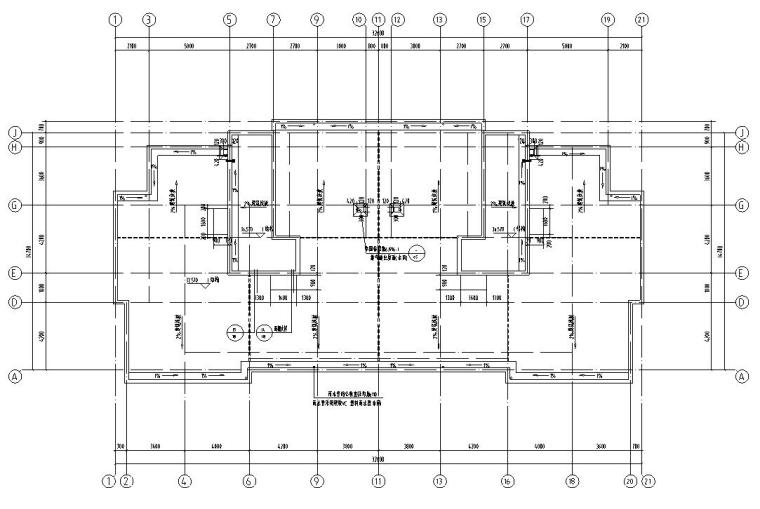 [浙江]现代风格住宅建筑施工图（2栋）-屋顶平面图