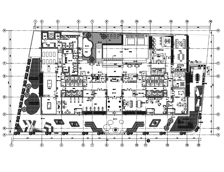 商业会所空间设计解析资料下载-澳门商业街会所_2600㎡_全套CAD施工图