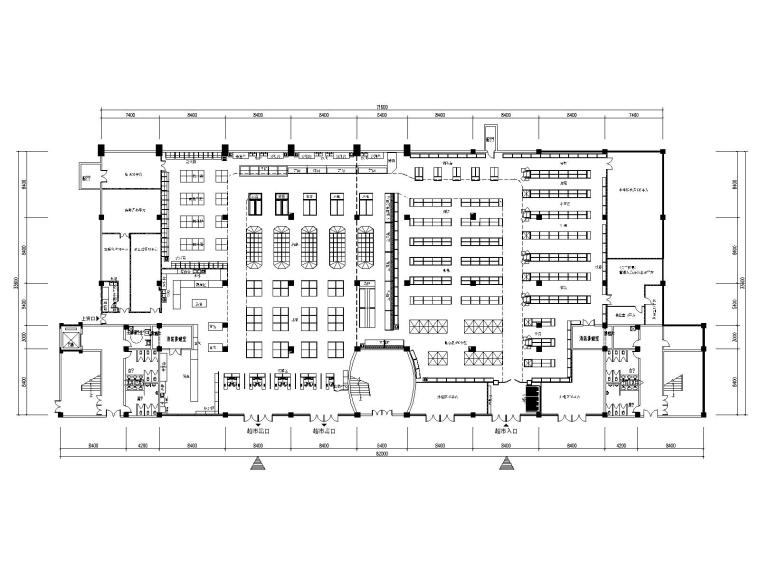 网咖装修高清效果图参考资料下载-东辰北山超市装修全套施工图+高清效果图