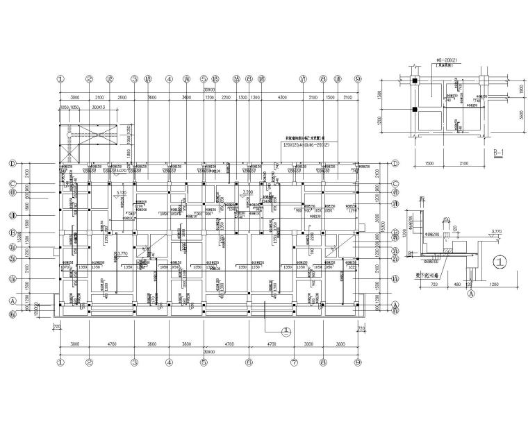 生态墙CAD施工图资料下载-某六层底层框架剪力墙结构施工图（CAD）