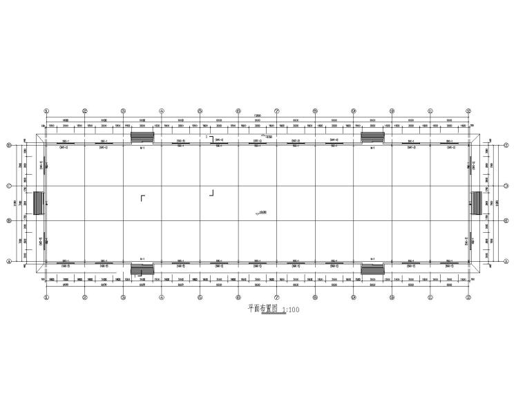 21米建筑资料下载-21米单跨钢结构厂房结构施工图（CAD）