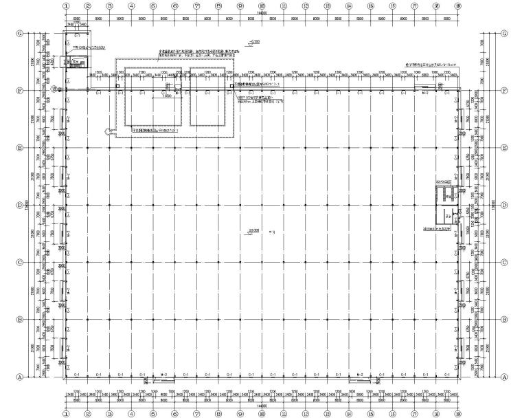 中栈地区公共绿地cad资料下载-某多跨钢结构厂房结构施工图（CAD）