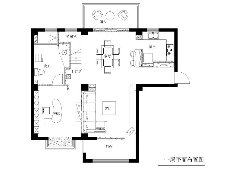 美式风格西餐厅施工图资料下载-苏州180平现代风格复式装修施工图+效果图