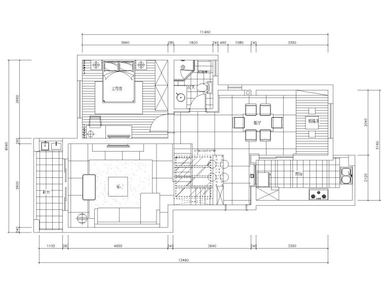 壁纸施工说明资料下载-150平复式加跃层公寓装修施工图+效果图