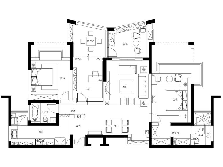 阳光房建筑结构施工图资料下载-苏州140㎡现代风格三居室住宅装修施工图