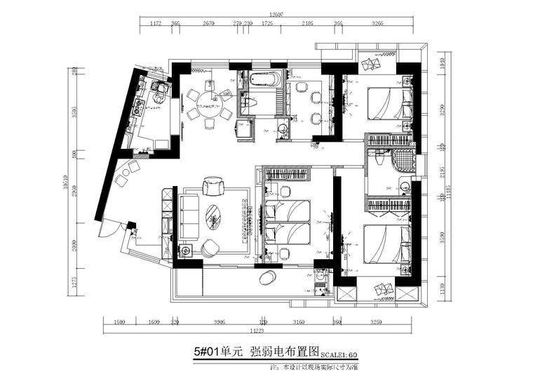 [学生]-毕业设计住宅施工图( 二）+报价表-8#单元施工图强弱电布置图