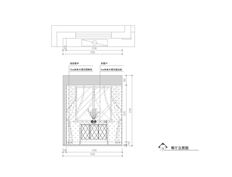 常熟145平三居室公寓装修施工图+效果图-餐厅_看图王