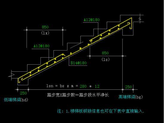 楼梯钢筋计算（word,共5页）-普通楼梯的钢筋计算2