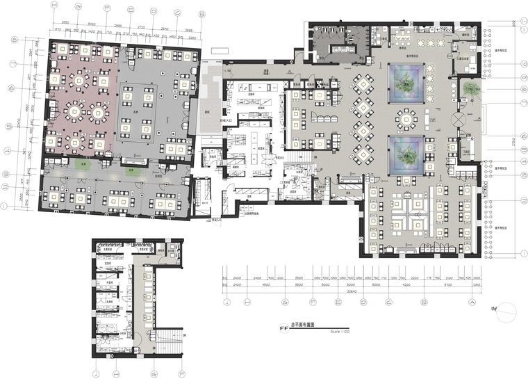 镇区功能分区图资料下载-泉州晋江五店市餐饮空间施工图+概念方案PPT