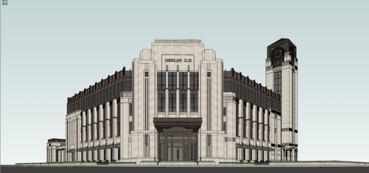 温泉会所建筑设计资料下载-新古典会所建筑模型设计