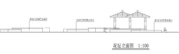 施工图loft顶面cad资料下载-方形花坛CAD施工图