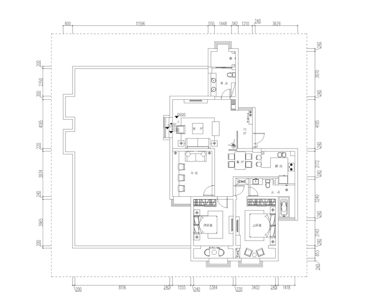 cad图纸装修图纸资料下载-亳州149平现代简约风格三居室住宅装修图纸