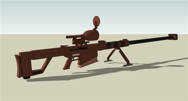 室内草图大师图库资料下载-枪械武器狙击枪、兵、人草图大师模型