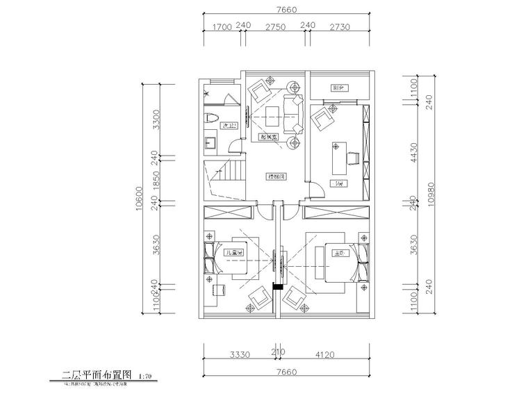 山西200平四居室自建房装修施工图+效果图-2