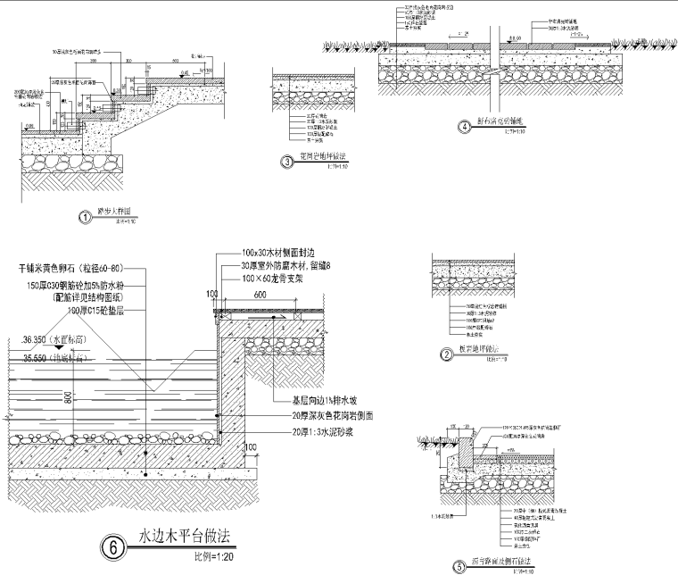 路桥施工CAD图资料下载-景观各种基础CAD施工图