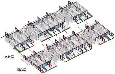 绿色装配式钢结构交错桁架高层住宅迭院叠墅_11