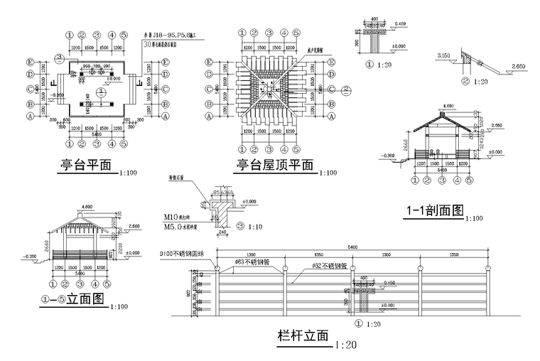 展馆施工图cad资料下载-方亭CAD施工图