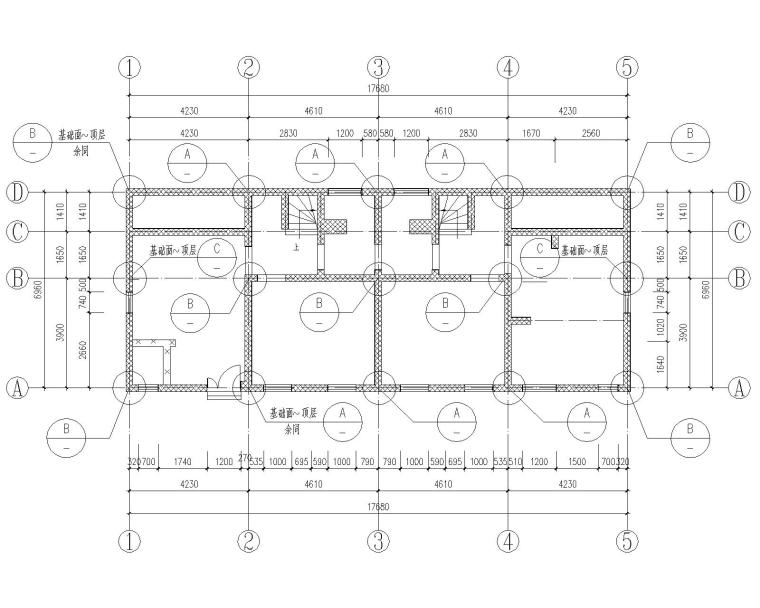 房屋加固修缮设计施工图资料下载-某三层别墅结构加固修缮施工图（CAD）