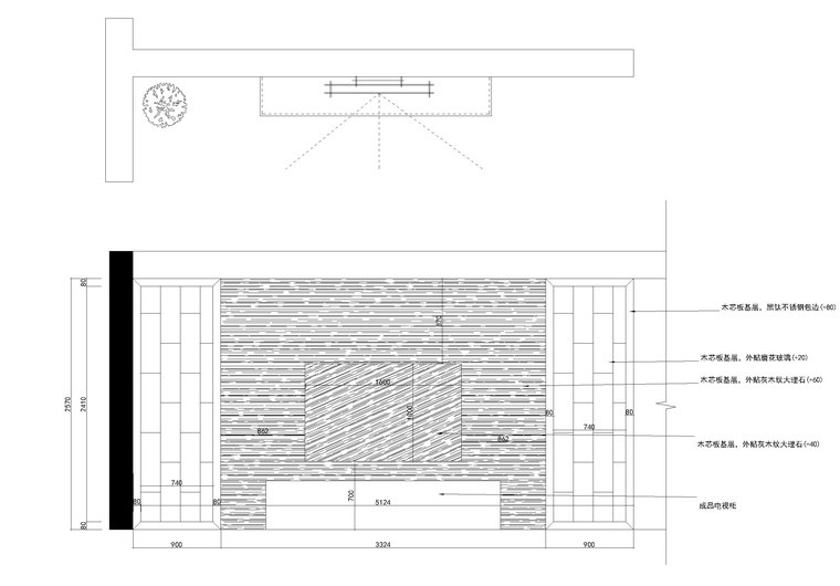 两层现代风格四居室住宅装修施工图+效果图-客厅1_看图王