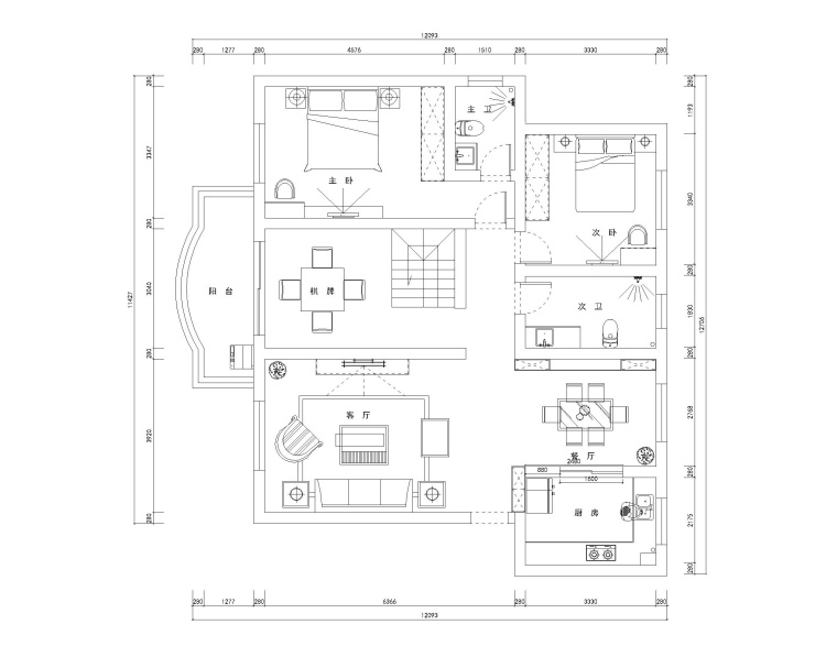 欧式住宅两层五居室资料下载-两层现代风格四居室住宅装修施工图+效果图