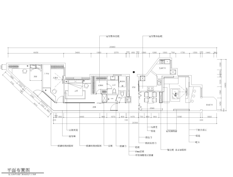 室内施工平面图效果图资料下载-简约风格两居室住宅室内装修施工图+效果图