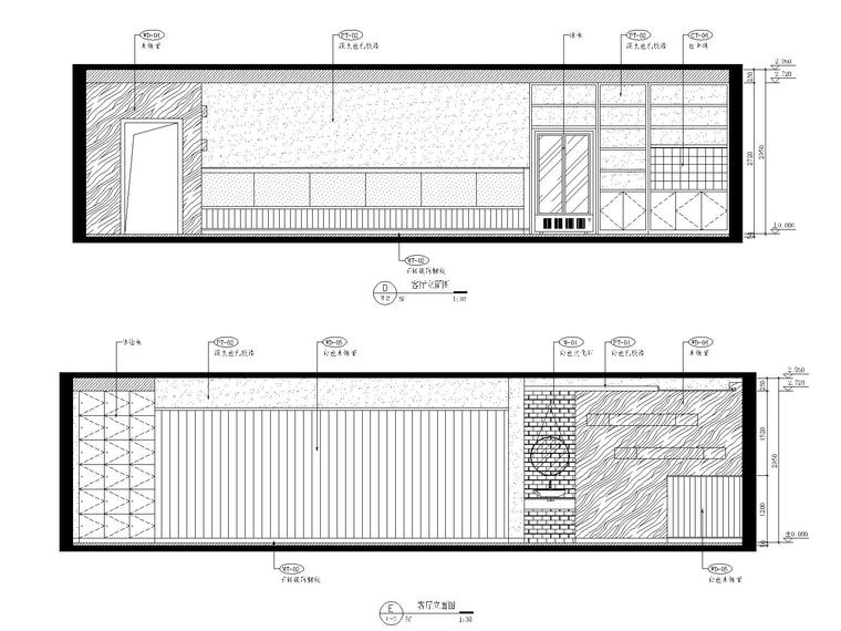 粤来记港式茶餐厅高清效果图+CAD施工图-客厅立面图（2）