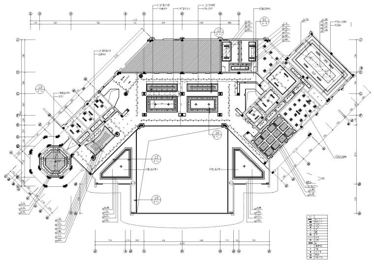 [福州]名城国际欧式风格营销中心装饰施工图-一层天花布置图