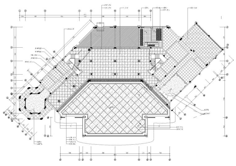 [福州]名城国际欧式风格营销中心装饰施工图-一层地面布置图