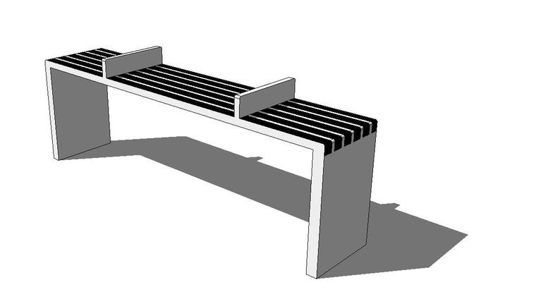 cad公园景观座椅资料下载-条形座椅景观模型设计11-20