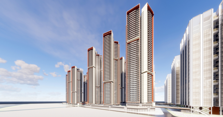现代风格高层住宅规划设计资料下载-现代风格高层住宅建筑模型设计
