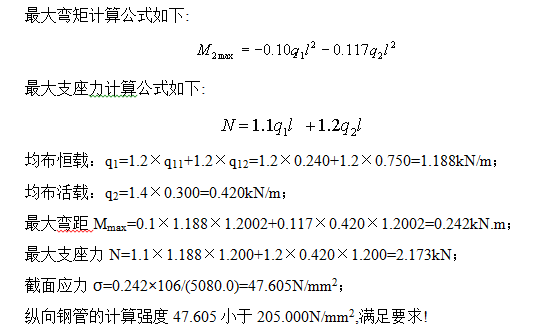 落地式卸料平台施工方案-强度要求计算