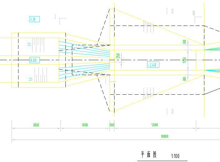 单悬臂设计图资料下载-单级跌水典型设计图