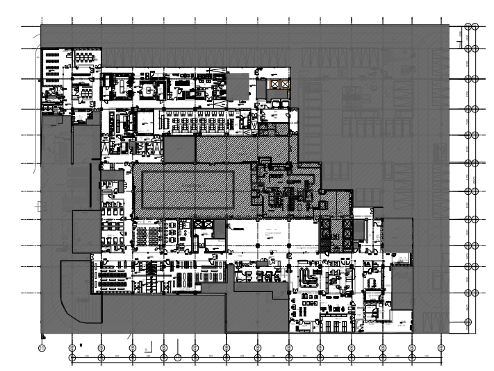 [上海]五星商务酒店室内装修施工图+设计方-5地下一层办公区平面布置图